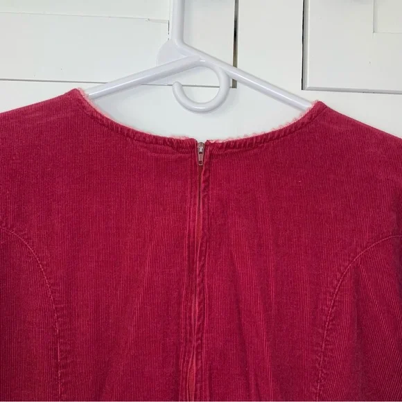 Vintage FADS Burgandy Curduroy Witch Gothic Vampire Long Sleeve Midi Dress - Picture 10 of 10